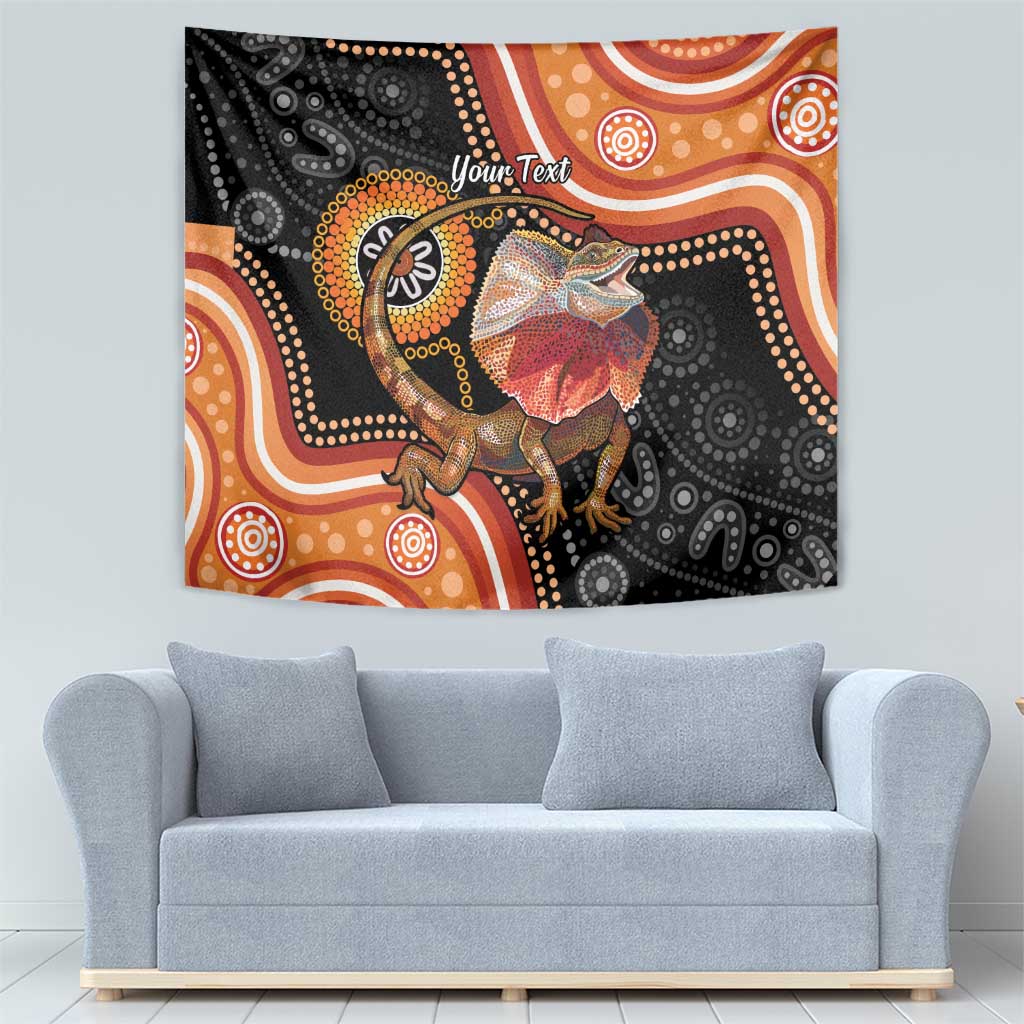 Personalised Australia Frilled Lizard Tapestry Aboriginal Art