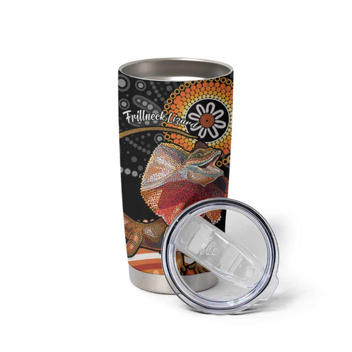 Personalised Australia Frilled Lizard Tumbler Cup Aboriginal Art