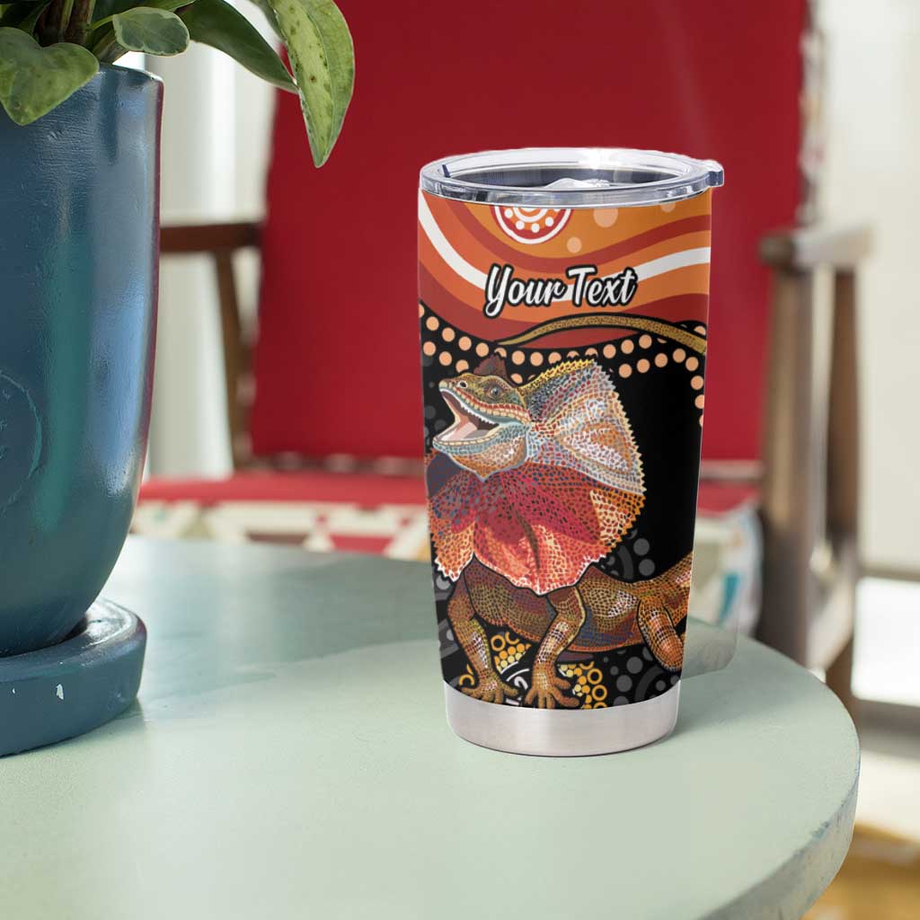Personalised Australia Frilled Lizard Tumbler Cup Aboriginal Art