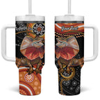 Personalised Australia Frilled Lizard Tumbler With Handle Aboriginal Art