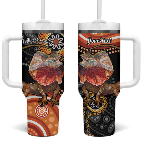 Personalised Australia Frilled Lizard Tumbler With Handle Aboriginal Art