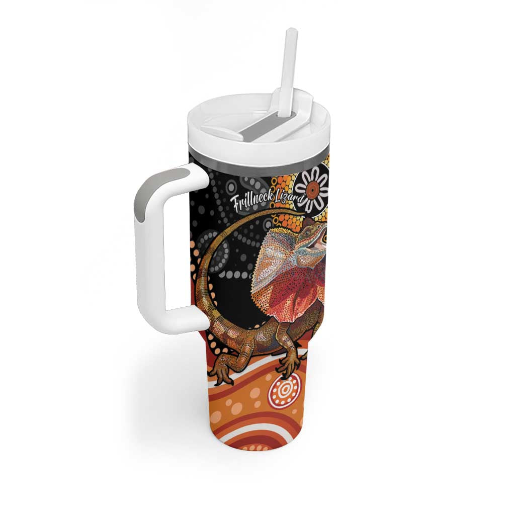 Personalised Australia Frilled Lizard Tumbler With Handle Aboriginal Art