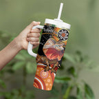 Personalised Australia Frilled Lizard Tumbler With Handle Aboriginal Art