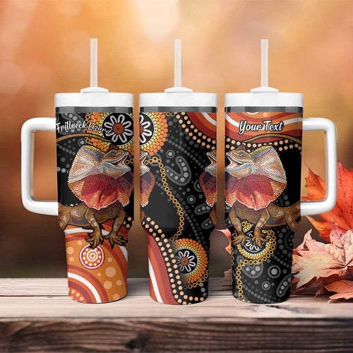 Personalised Australia Frilled Lizard Tumbler With Handle Aboriginal Art