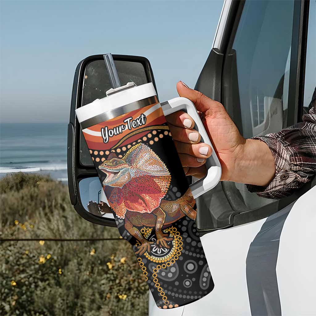 Personalised Australia Frilled Lizard Tumbler With Handle Aboriginal Art