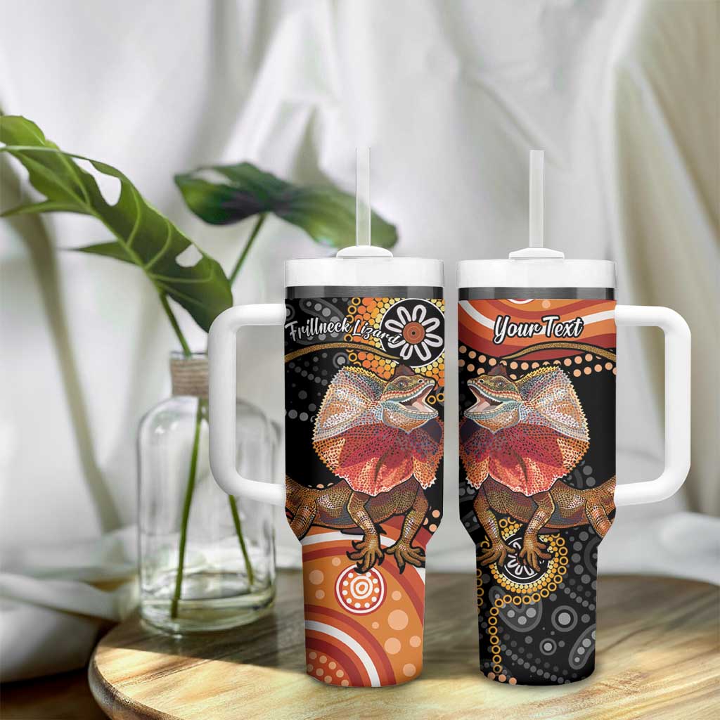 Personalised Australia Frilled Lizard Tumbler With Handle Aboriginal Art