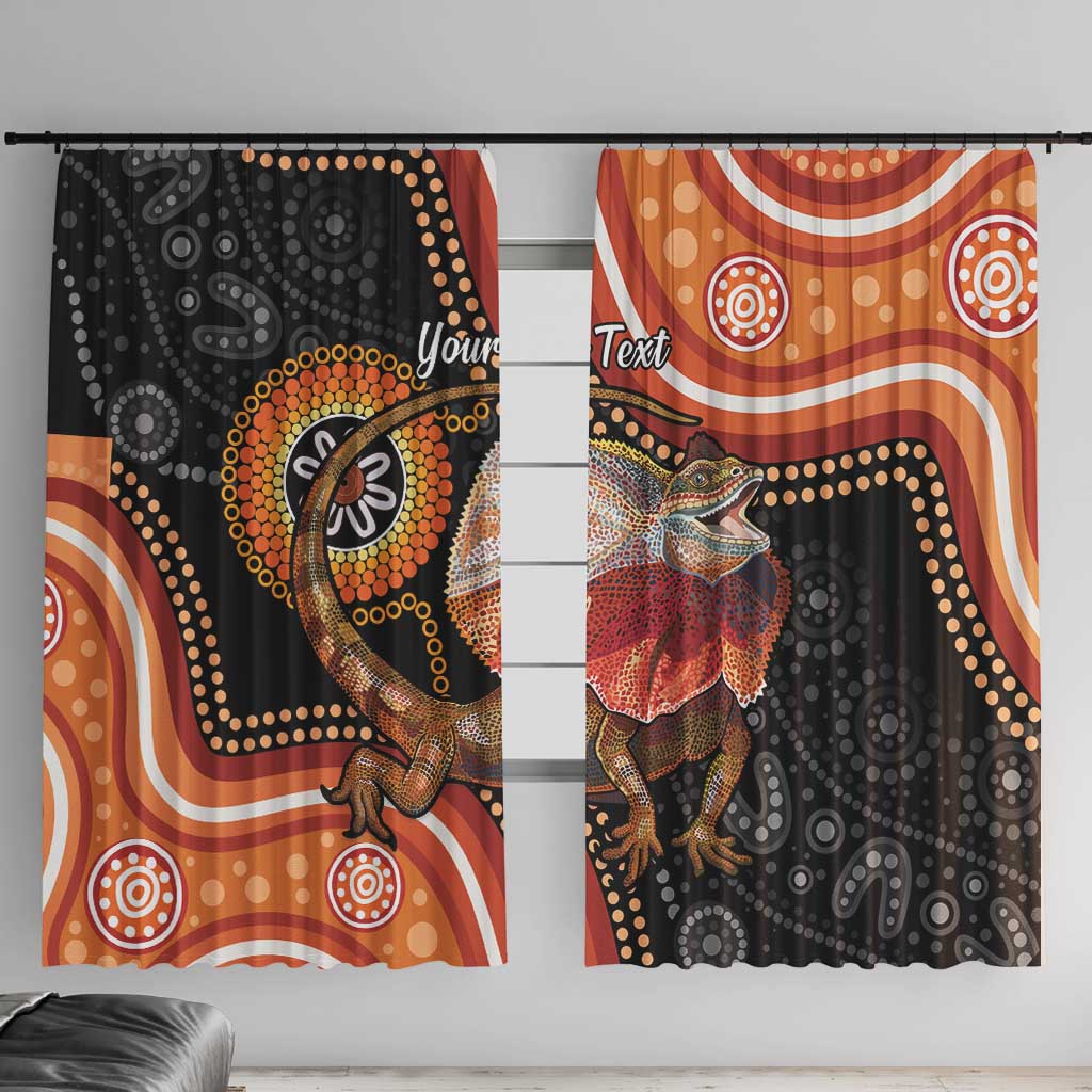 Personalised Australia Frilled Lizard Window Curtain Aboriginal Art