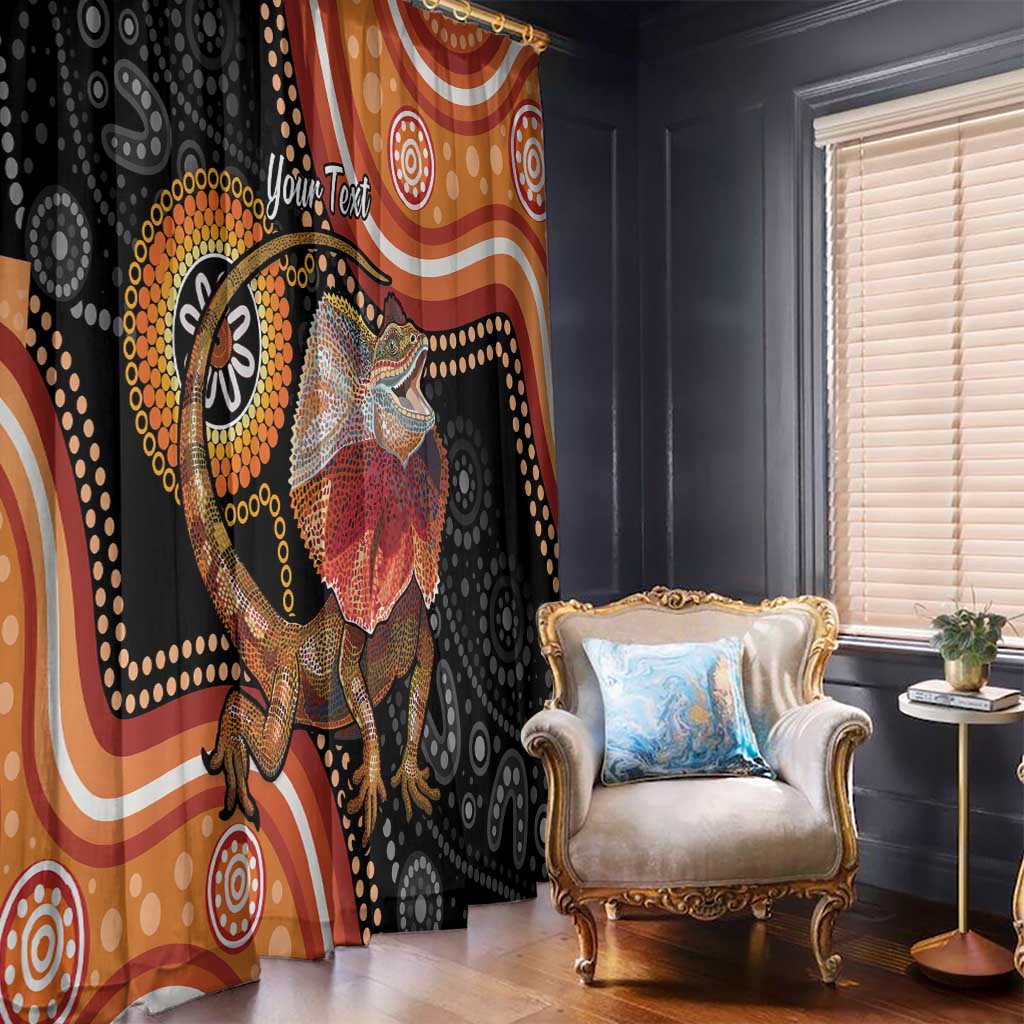 Personalised Australia Frilled Lizard Window Curtain Aboriginal Art