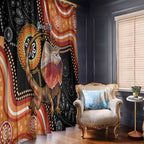 Personalised Australia Frilled Lizard Window Curtain Aboriginal Art