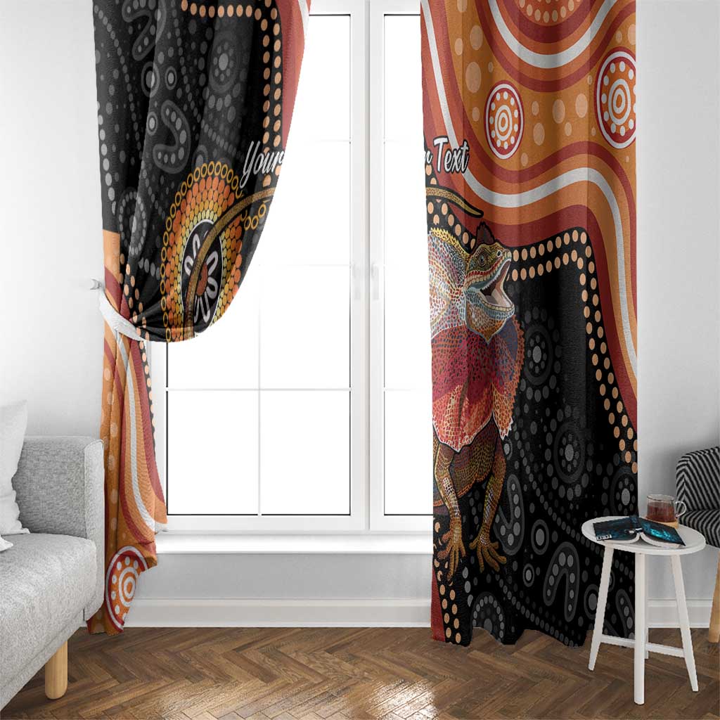 Personalised Australia Frilled Lizard Window Curtain Aboriginal Art