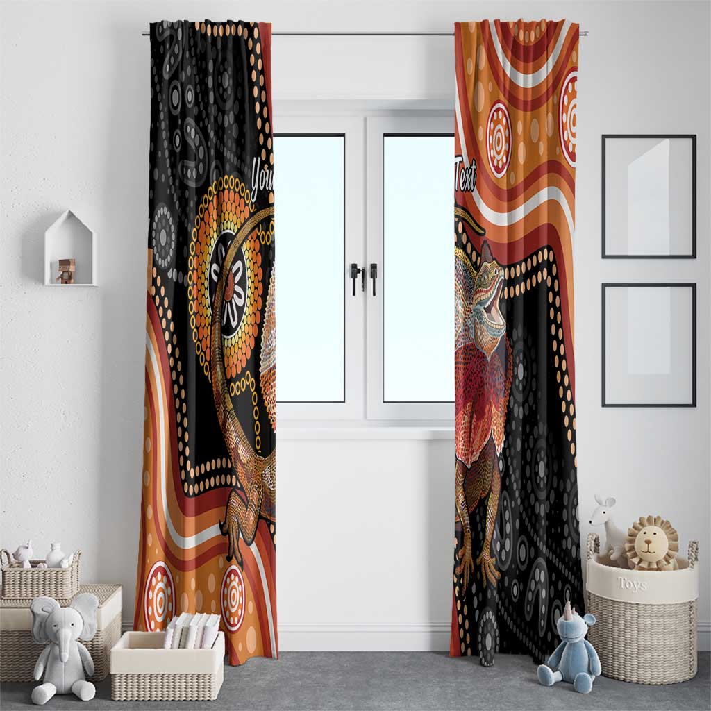 Personalised Australia Frilled Lizard Window Curtain Aboriginal Art