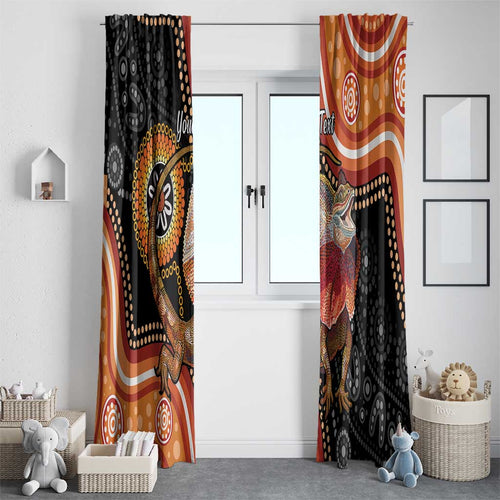 Personalised Australia Frilled Lizard Window Curtain Aboriginal Art