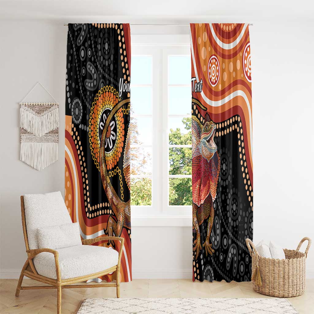 Personalised Australia Frilled Lizard Window Curtain Aboriginal Art