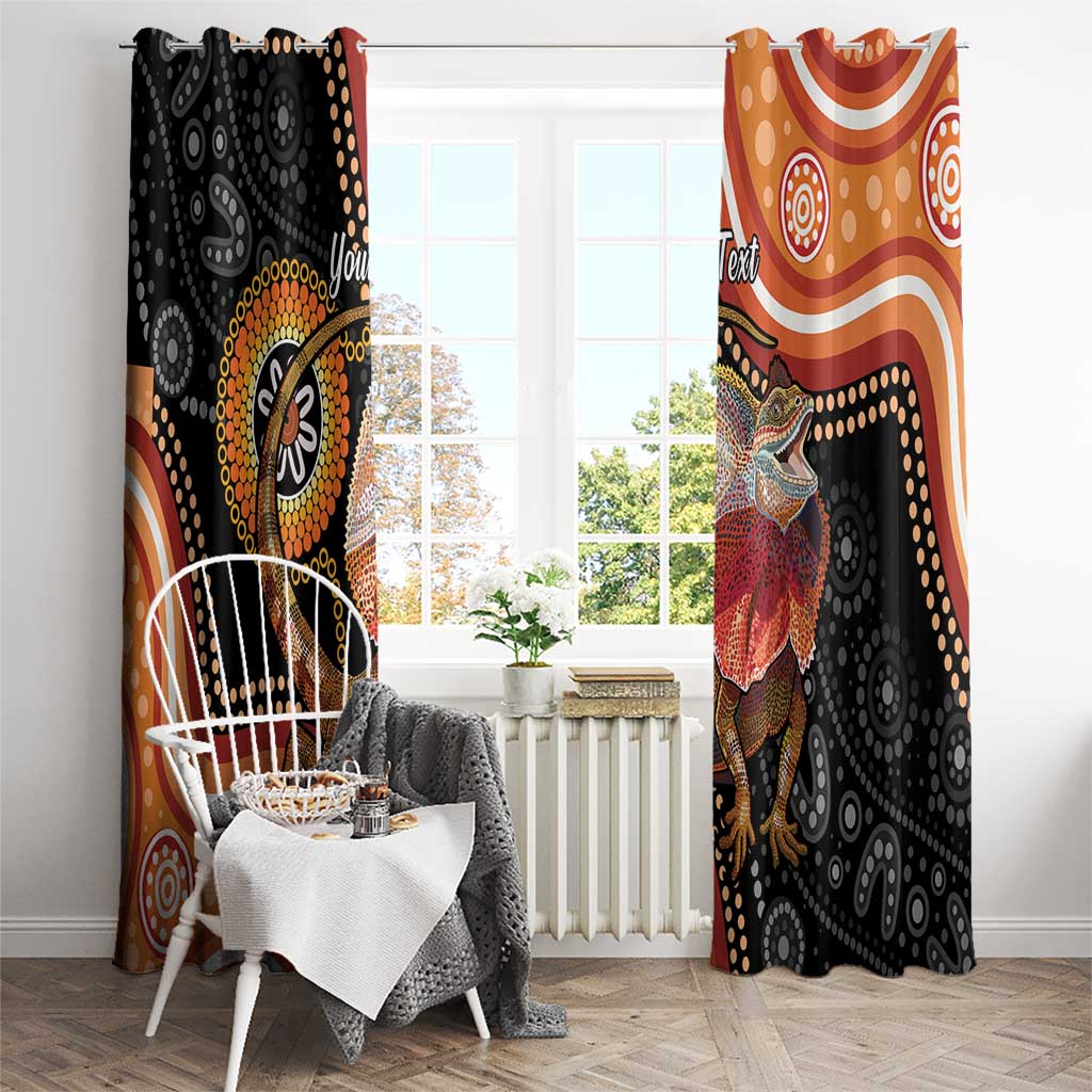 Personalised Australia Frilled Lizard Window Curtain Aboriginal Art