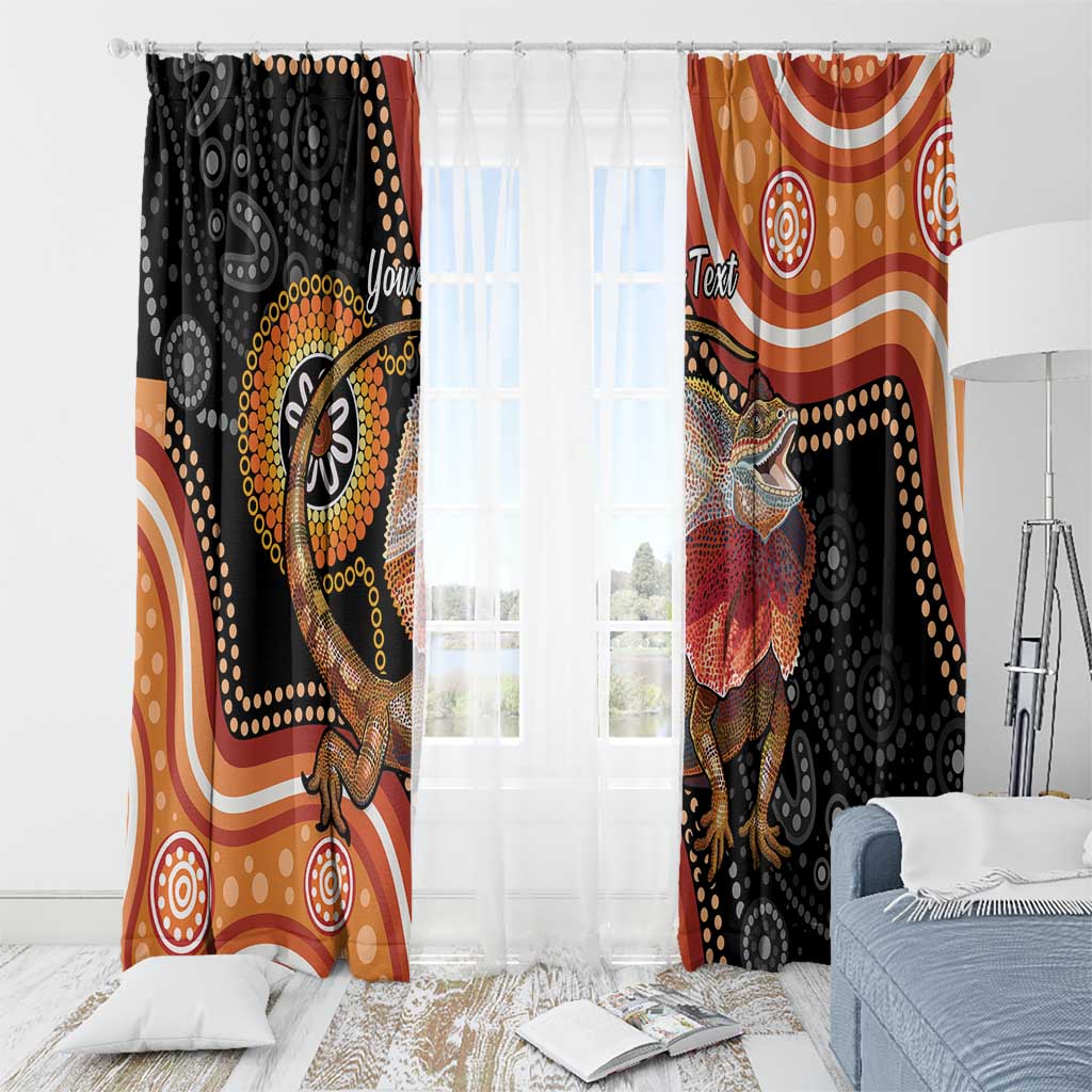 Personalised Australia Frilled Lizard Window Curtain Aboriginal Art