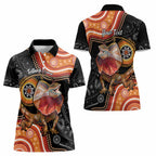 Personalised Australia Frilled Lizard Women Polo Shirt Aboriginal Art