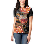 Personalised Australia Frilled Lizard Women Polo Shirt Aboriginal Art