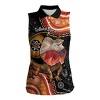 Personalised Australia Frilled Lizard Women Sleeveless Polo Shirt Aboriginal Art