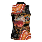 Personalised Australia Frilled Lizard Women Sleeveless Polo Shirt Aboriginal Art