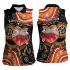 Personalised Australia Frilled Lizard Women Sleeveless Polo Shirt Aboriginal Art