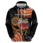 Personalised Australia Frilled Lizard Zip Hoodie Aboriginal Art