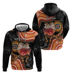 Personalised Australia Frilled Lizard Zip Hoodie Aboriginal Art