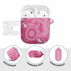 Australia Breast Cancer Awareness AirPods Case Pink Ribbon Manta Ray Aboriginal Art - Aussie Hoodie