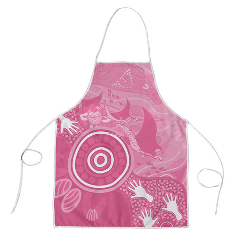 Australia Breast Cancer Awareness Apron Pink Ribbon Manta Ray Aboriginal Art - Aussie Hoodie