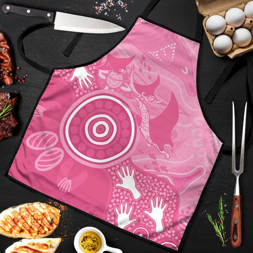 Australia Breast Cancer Awareness Apron Pink Ribbon Manta Ray Aboriginal Art - Aussie Hoodie