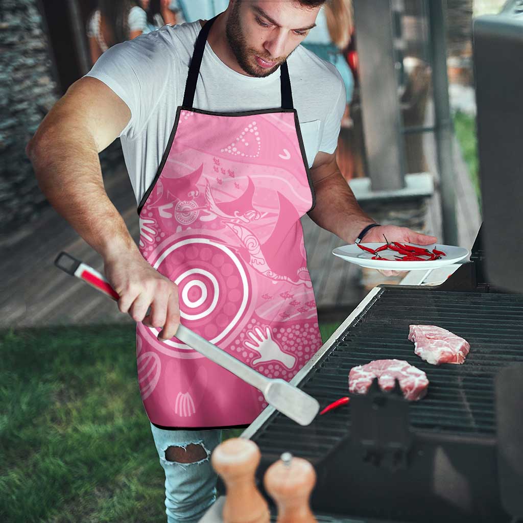 Australia Breast Cancer Awareness Apron Pink Ribbon Manta Ray Aboriginal Art - Aussie Hoodie