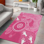 Australia Breast Cancer Awareness Area Rug Pink Ribbon Manta Ray Aboriginal Art - Aussie Hoodie