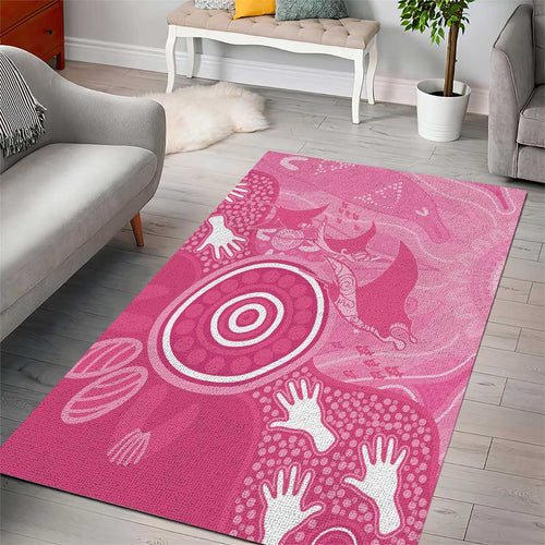 Australia Breast Cancer Awareness Area Rug Pink Ribbon Manta Ray Aboriginal Art - Aussie Hoodie