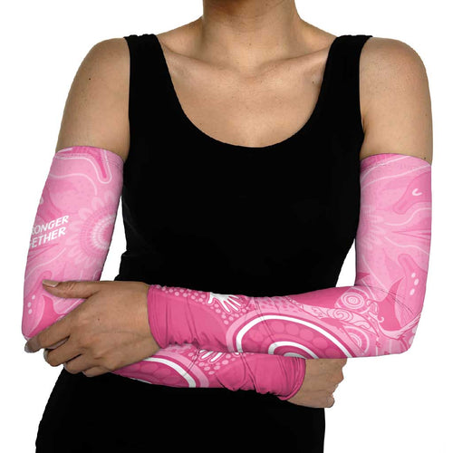 Australia Breast Cancer Awareness Arm Sleeves Pink Ribbon Manta Ray Aboriginal Art - Aussie Hoodie