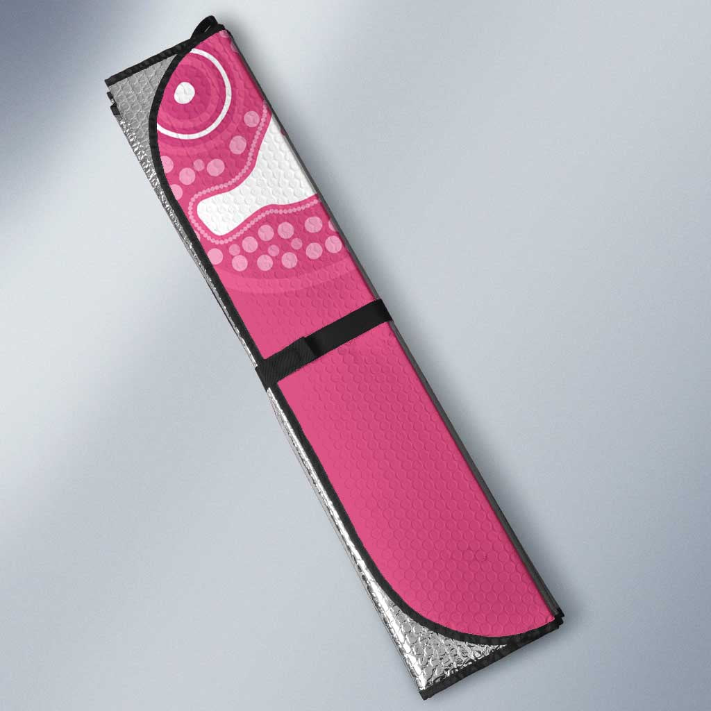 Australia Breast Cancer Awareness Auto Sun Shade Pink Ribbon Manta Ray Aboriginal Art - Aussie Hoodie