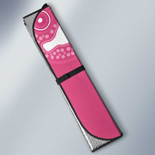 Australia Breast Cancer Awareness Auto Sun Shade Pink Ribbon Manta Ray Aboriginal Art - Aussie Hoodie