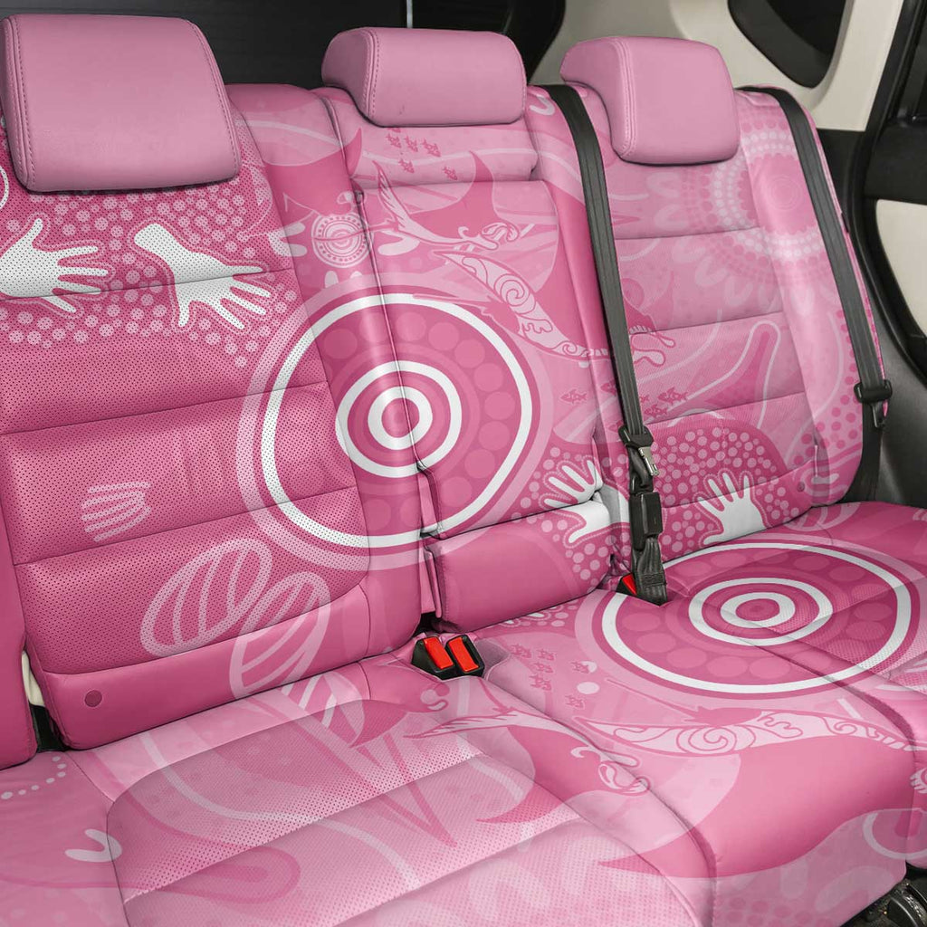 Australia Breast Cancer Awareness Back Car Seat Cover Pink Ribbon Manta Ray Aboriginal Art - Aussie Hoodie