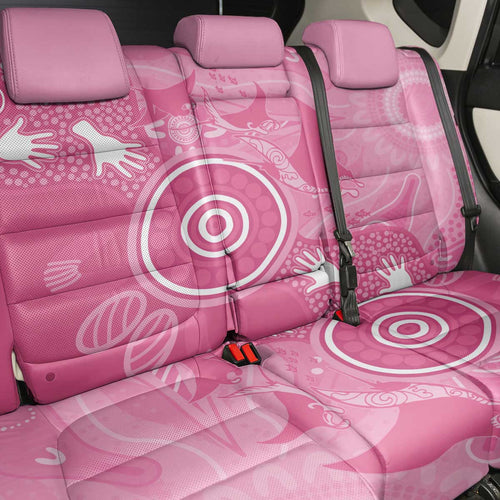 Australia Breast Cancer Awareness Back Car Seat Cover Pink Ribbon Manta Ray Aboriginal Art - Aussie Hoodie