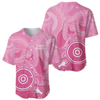 Australia Breast Cancer Awareness Baseball Jersey Pink Ribbon Manta Ray Aboriginal Art - Aussie Hoodie