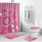 Australia Breast Cancer Awareness Bathroom Set Pink Ribbon Manta Ray Aboriginal Art - Aussie Hoodie