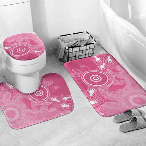 Australia Breast Cancer Awareness Bathroom Set Pink Ribbon Manta Ray Aboriginal Art - Aussie Hoodie