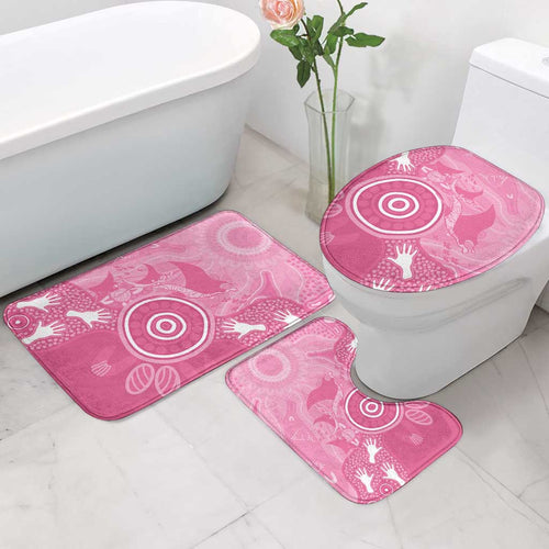 Australia Breast Cancer Awareness Bathroom Set Pink Ribbon Manta Ray Aboriginal Art - Aussie Hoodie