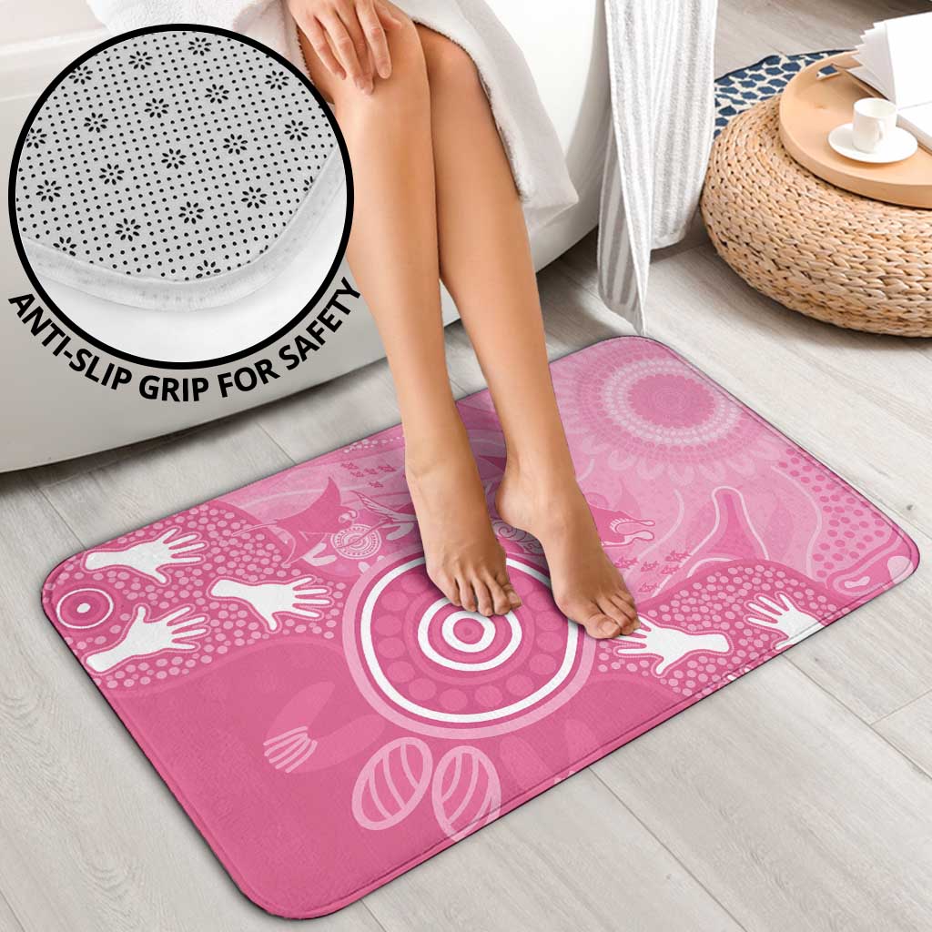 Australia Breast Cancer Awareness Bathroom Set Pink Ribbon Manta Ray Aboriginal Art - Aussie Hoodie