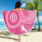 Australia Breast Cancer Awareness Beach Blanket Pink Ribbon Manta Ray Aboriginal Art - Aussie Hoodie