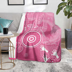 Australia Breast Cancer Awareness Blanket Pink Ribbon Manta Ray Aboriginal Art - Aussie Hoodie