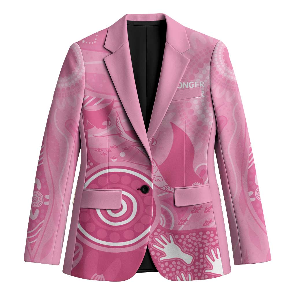 Australia Breast Cancer Awareness Blazer Pink Ribbon Manta Ray Aboriginal Art - Aussie Hoodie