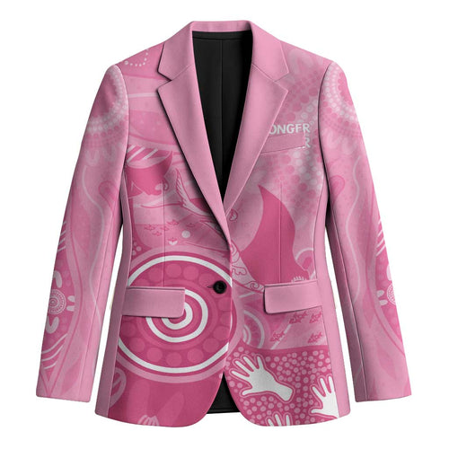 Australia Breast Cancer Awareness Blazer Pink Ribbon Manta Ray Aboriginal Art - Aussie Hoodie