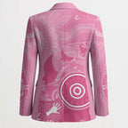 Australia Breast Cancer Awareness Blazer Pink Ribbon Manta Ray Aboriginal Art - Aussie Hoodie