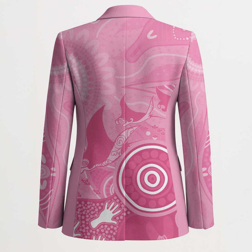 Australia Breast Cancer Awareness Blazer Pink Ribbon Manta Ray Aboriginal Art - Aussie Hoodie