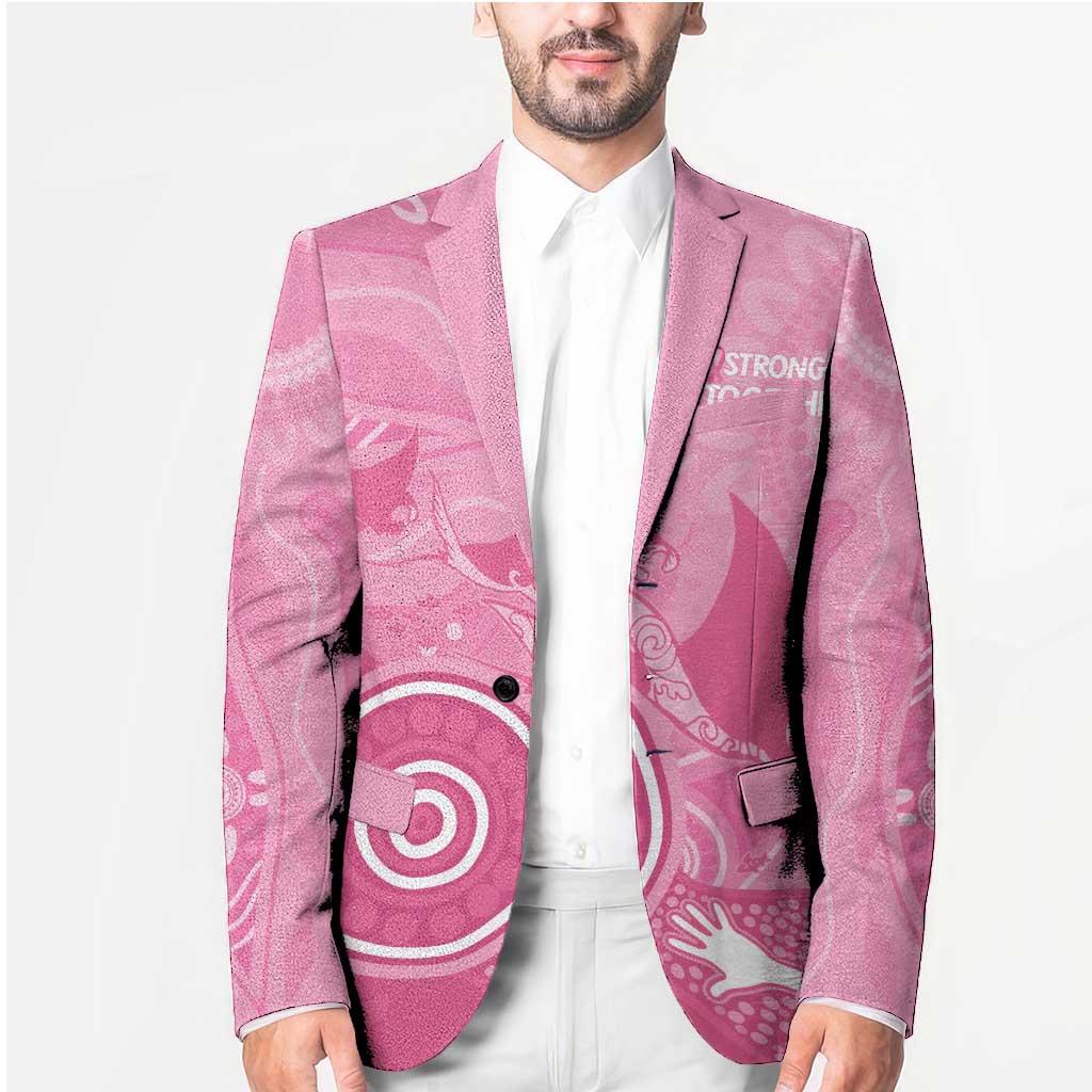 Australia Breast Cancer Awareness Blazer Pink Ribbon Manta Ray Aboriginal Art - Aussie Hoodie