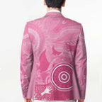 Australia Breast Cancer Awareness Blazer Pink Ribbon Manta Ray Aboriginal Art - Aussie Hoodie